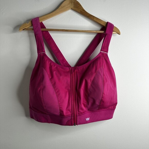 SheFit Ultimate Sports Bra Womens 6Luxe Pink Zip Front Adjustable High Impact - Picture 1 of 8
